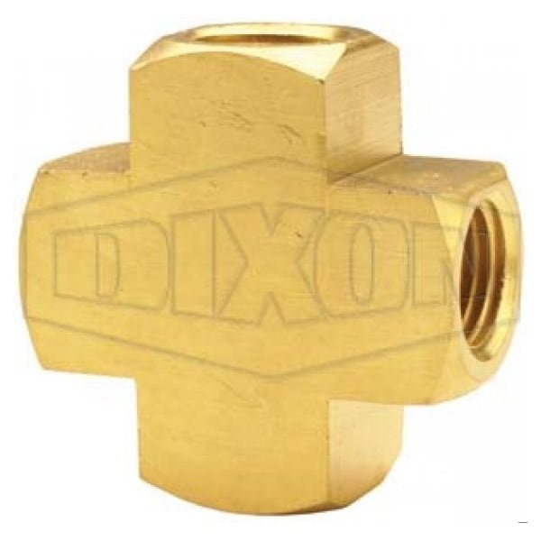 Pipe Cross, 3/4-14 Nominal, FNPTF End Style, Brass, Import